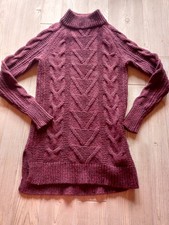 OLD NAVY Knit Sweater Dress Deep Purple High Neck Long Sleeve Size S