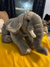 GREAT CONDITION FAO Schwarz 21  Gray Elephant Plush Safari Animal Plush