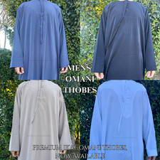 NEW Men's Ikaf Omani Thobe Premium Emirati Jubbah Size 52-62 | 8 Colors!! NEW Men's Ikaf Omani Thobe Premium Emirati Jubbah Size 52-62 | 8 Colors!! - Image 1