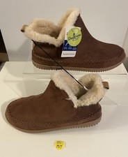 New Dearfoams Energy Return Brown Bootie Slippers Inside/Outside Women s Sz 9 M