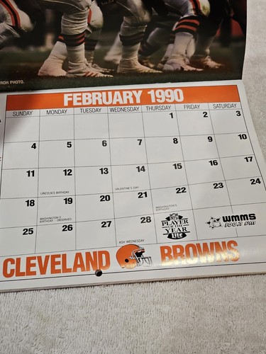 Calendario Miller Lite POTY NFL usado KOSAR Cleveland Browns vintage 1989-1990 - Imagen 9 de 11