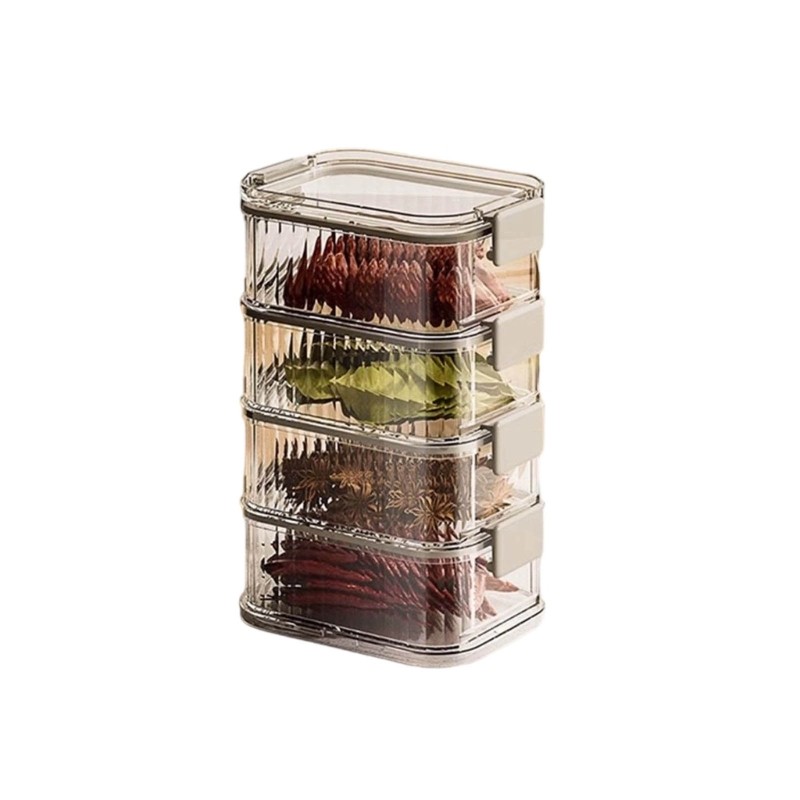 Stackable Spice Storage Box Plastic Seasoning Jar Multi-Layer Container