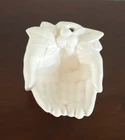 Vintage Nelson McCoy Pottery Open Hands Trinket Dish Creamy White USA