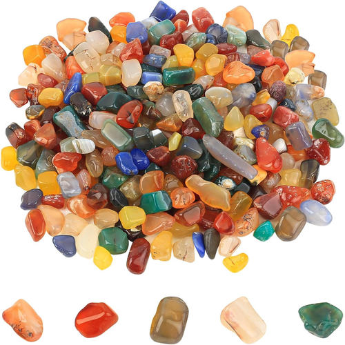 900g Edelsteine für Kinder, Bunte Trommelsteine, Halbedelsteine, 13-17 mm Muggel