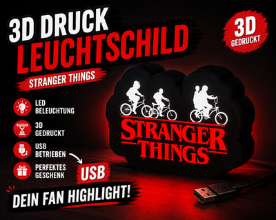 Stranger Things 3D Druck Leuchtschild   LED & USB  