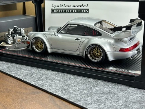IG Ignition Model 1/18 Porsche 911 RWB 964 Silver with Engine IG2467 Resin Model - Picture 2 of 13