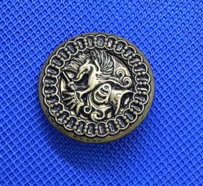 Brass Dragon Griffon Embossed Shank Button Vintage Sewing Crafts