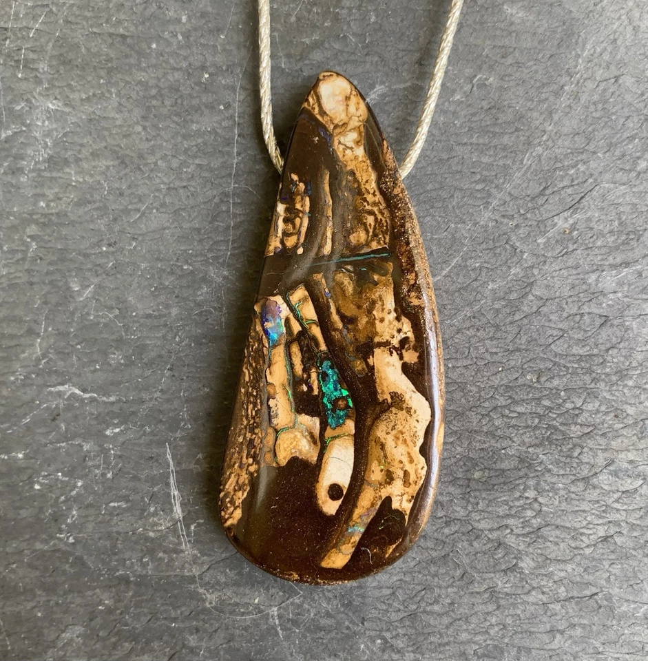 Collana/Ciondolo IN Argento 925 Con 1 Opale Matrice Australia, 50 CM - Immagine 4 di 4