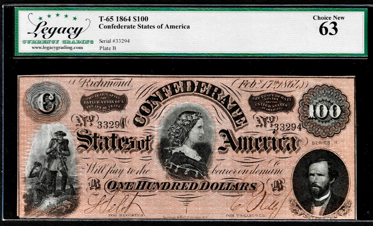 Uncirculated $100 US Confederate Currency for sale | eBay