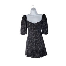 Reformation Black Gold Polka Dot Mini Dress Sweetheart Kopa Underwire Womens 6