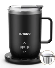 Nuwave Hot Brew Self-Heating Travel Mug with LED Display and Brewing System