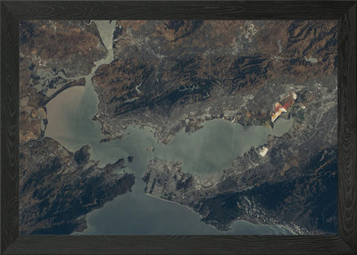 Luftaufnahme der San Francisco Bay gerahmtes Wandbild Poster Leinwanddruck Bild