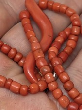 Korallen Kette mit großer Corno Anhänger 23g Mittelmeer Koralle