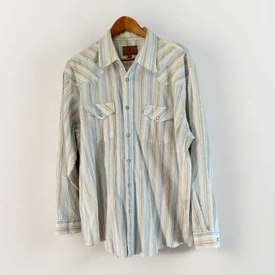 Scorpio Men s Western Shirt Size XL Pearl Snap Striped Textured Rodeo Cowboy