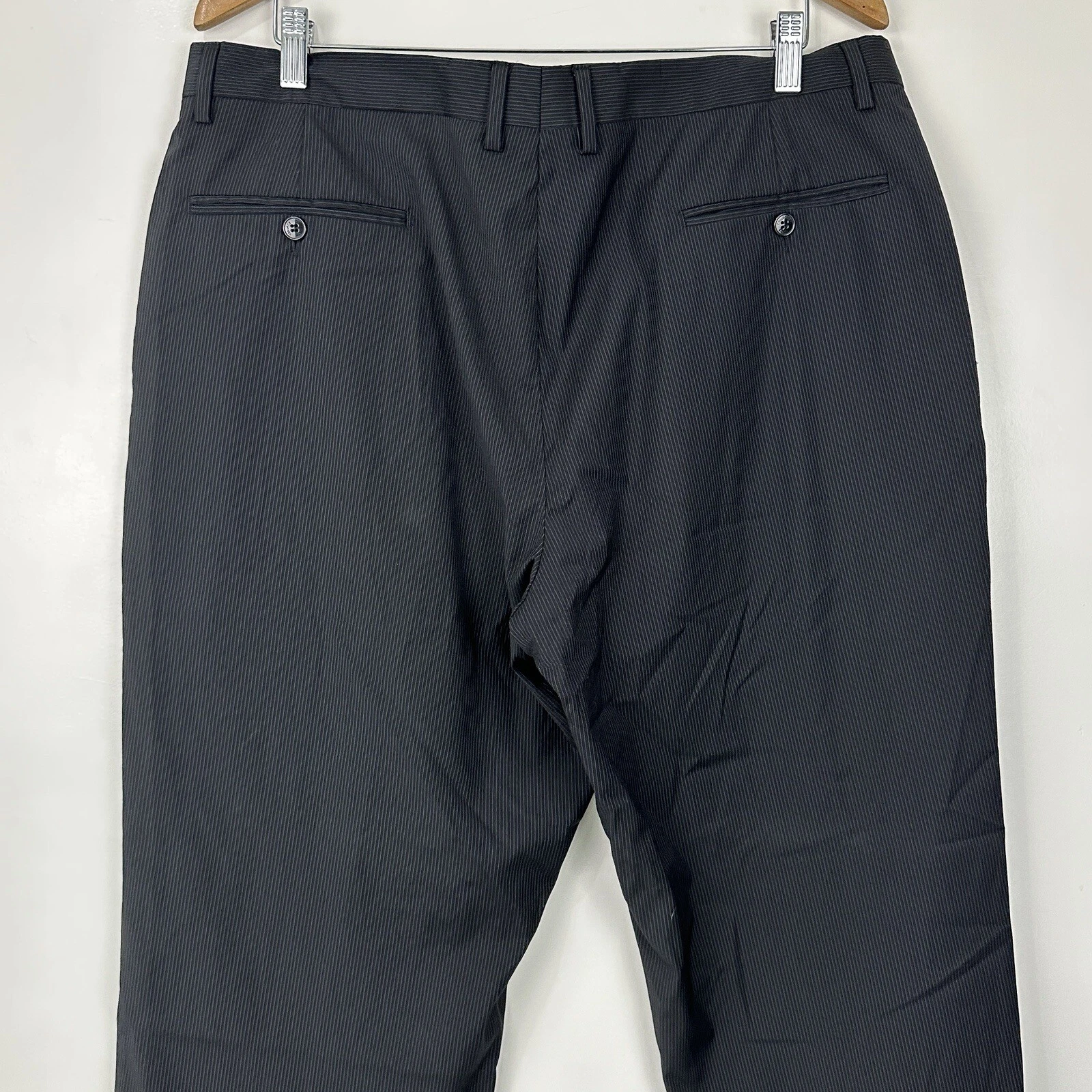 Versace Collection Pantalone elegante uomo 1 lana a righe taglia 56 US 37X28 5"