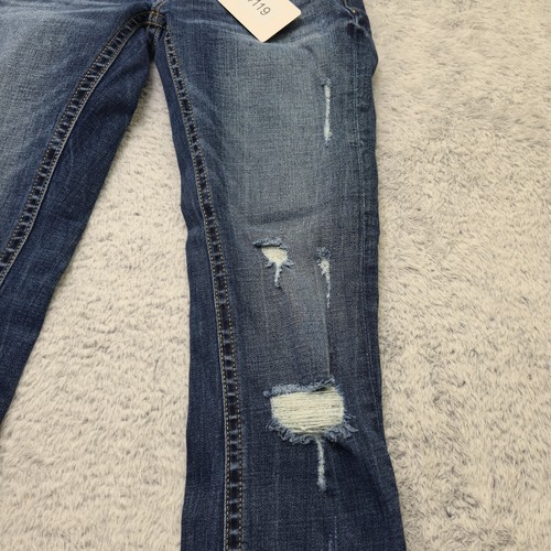 BKE Stella Jeans Women Size 25 Blue Denim Faded Cotton Stretch Low Rise Slim Fit - Picture 3 of 15