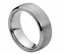 8mm Men's or Ladies Tungsten carbide Celtic Knot Beveled wedding band ring