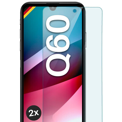 2x Echt Glas für LG Q60 Panzerfolie Handy Hartglas Clear Premium Displayschutz