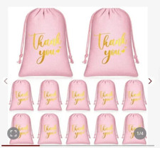 Windyun 50 Pcs Burlap Gift Bags with Drawstring 7 x 5" Thank You - 1024398994