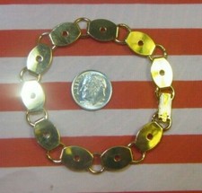 BRACELET COMPONENT/SETTING 7.5" GOLD PLATED STEEL 10 X 13 mm OVAL 12 SETTINGS 