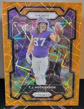 2023 Panini TJ Hockenson Orange Lazer Prizm #198 Minnesota Vikings