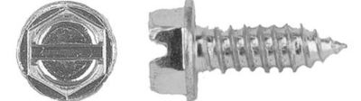 1000 License Plate Screws 1/4'' (#14) X 3/4'' Hex Head Zinc Tag Screws AUVECO