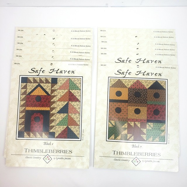 Complete Set of 12 Safe Haven Quilt Block Booklets Thimbleberries by
