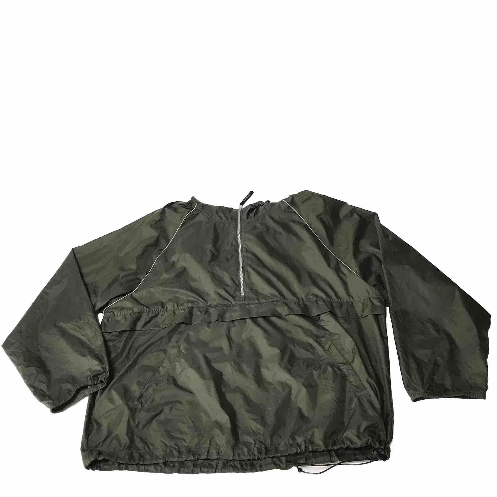 Vintage Y2K Old Navy Windbreaker Hoodie Large Green Outdoor Jacket Hiking Gorp
