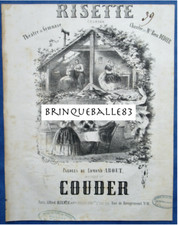 ADEROY DIDIER THÉÂTRE GYMNASE PARTITION RISETTE EDM. ABOUT ALEXANDRE COUDER 1859