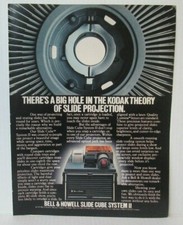 BELL  HOWELL SLIDE CUBE SYSTEM II 1970's 10.5" X 13.5" Magazine Ad LM35