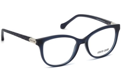 Roberto Cavalli Nika RC 752 090 Blue Eyeglasses Frame 52-16-140 Cat Eye RC0752
