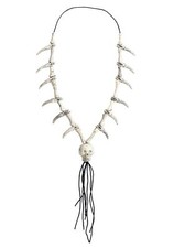 Faux Ivory Necklace W/ Skull Pendant