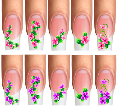 Wraps Nail Art Design , Nail Tattoos , BLÜTEN-RANKE, BLUMEN  Florwer