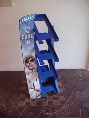 2013 Halls Cough Drops Let The Cool In Store Counter 4 Tier POS Display Rack 
