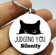 Kitty Cat Hot Judging Yoi Silently Hot Funny Cute Keychain
