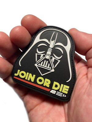 Darth Vader STAR WARS Join or Die Glow in the dark DARK SIDE PVC MORALE PATCH