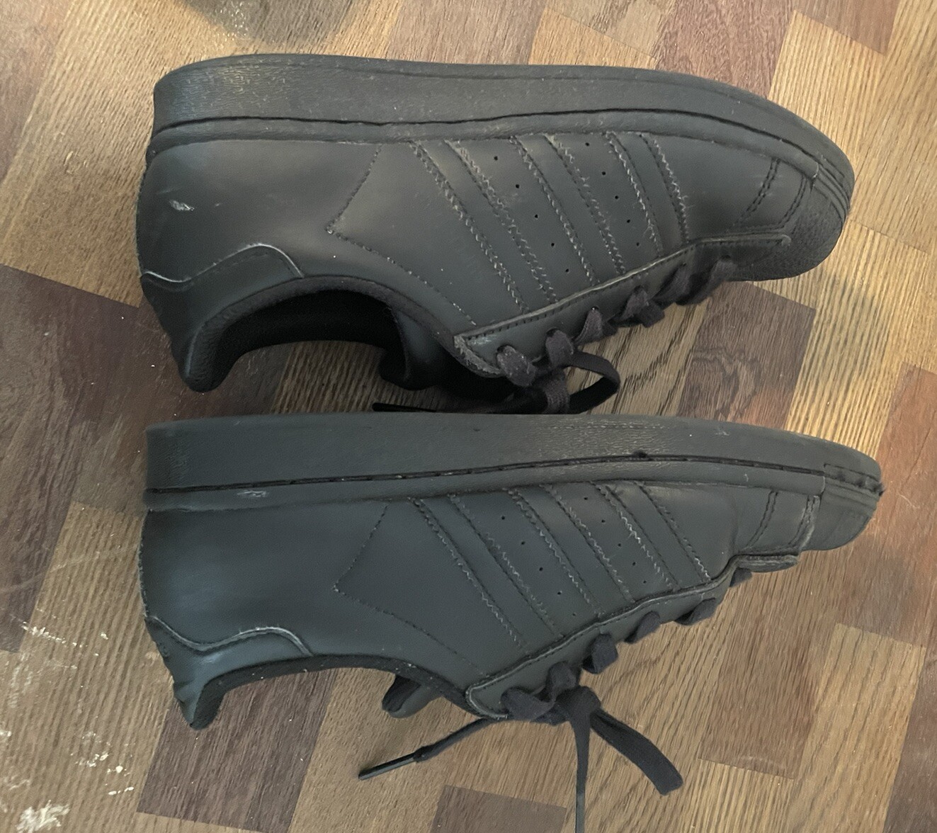 Adidas Superstar Black Shoes Kids Size US 4 image 7