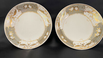 BLOOR DERBY Antique Hand Painted Porcelain Pair of Bowls  8-1/2'' circa 1815-39 