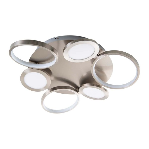 Deckenleuchte Deckenlampe Schlafzimmerleuchte Dimmbar Silber Led D 56 Cm-image