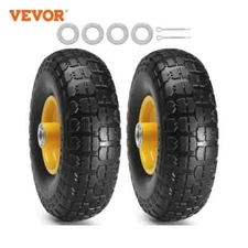 2-Pack Solid PU Run-Flat Tire Wheel 10" Flat Free Tubeless Tires and Wheels