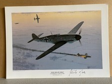 Keith Woodcock Aviation Art print JG52 ME109 Fighter ace Gunther Rall signed