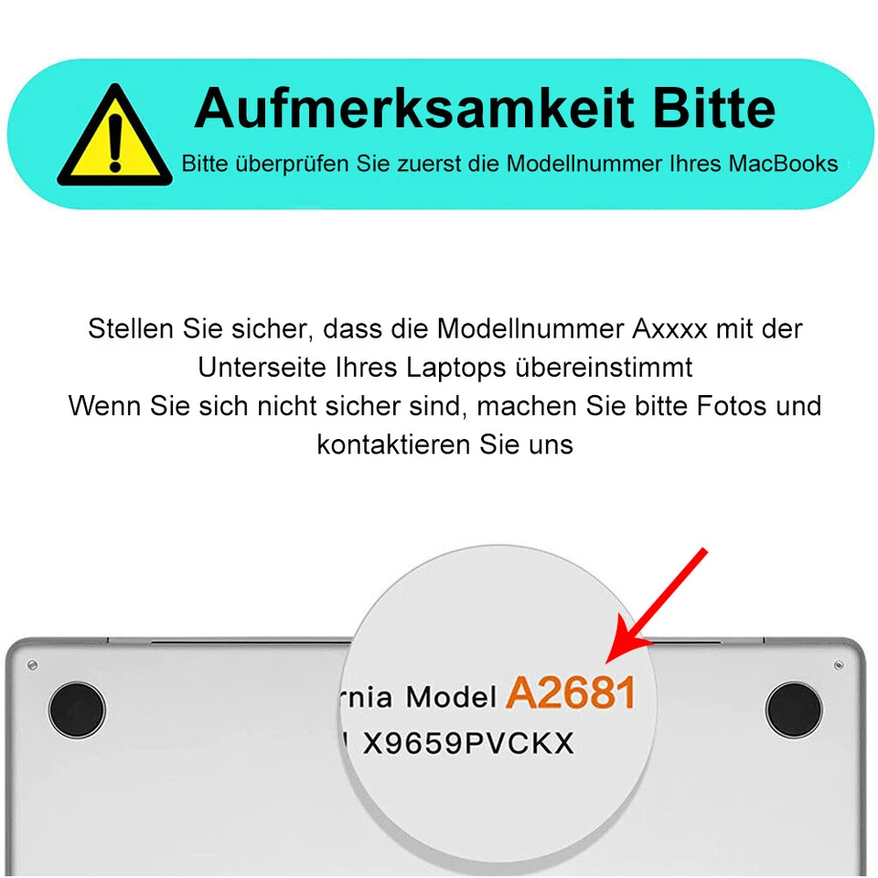 Hülle Case Cover Hart für MacBook Pro Air 13 15 Schutzhüll Zoll Tasche M1 - M4 - Bild 2 von 2