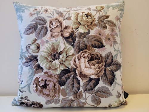 Liberty Faxstead Linen Grey & Gold Velvet Rare Vintage Retro Cushion Cover 60's - Picture 18 of 20