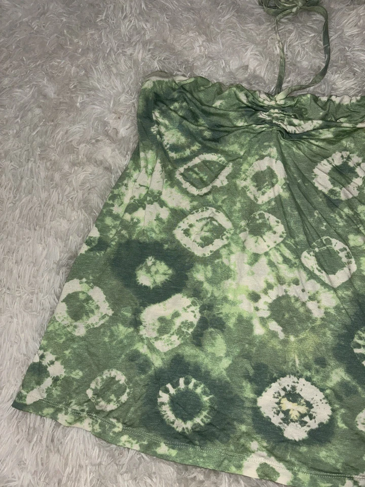 Olian Maternity Women’s Sz. L Green Design Halter Tie Sleeveless Top. Pretty - Image 3 of 4