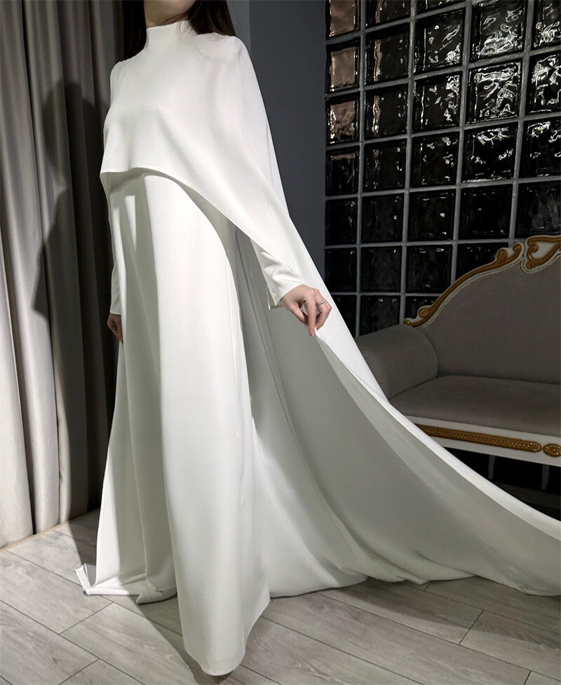 Elegant Muslim Evening Dresses High Neck Formal Prom Gowns with Cape Plus Size | eBay Elegant Muslim Evening Dresses High Neck Formal Prom Gowns with Cape Plus Size | eBay