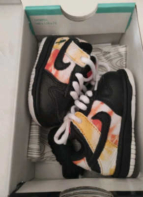 Nike SB Dunk Low Raygun Tie-Dye Black (TD) Toddler / Kids Colour - 2C - New