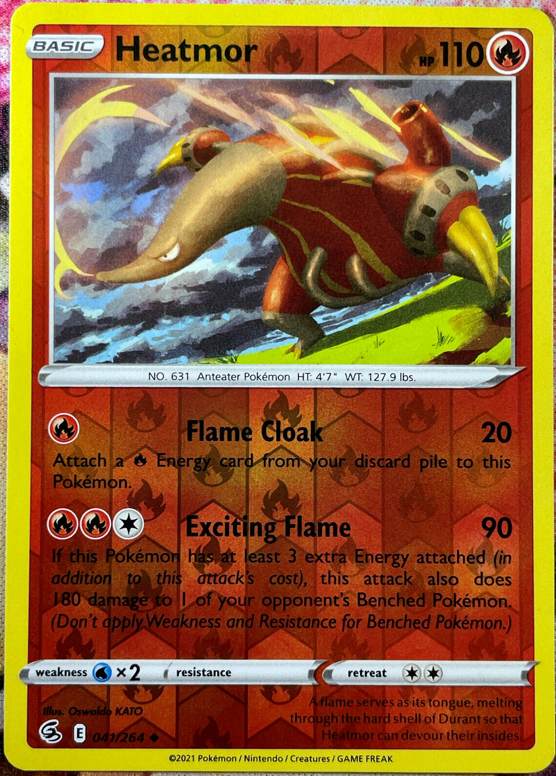 Heatmor Reverse Holo - 041/264 - Fusion Strike Pokemon 2021