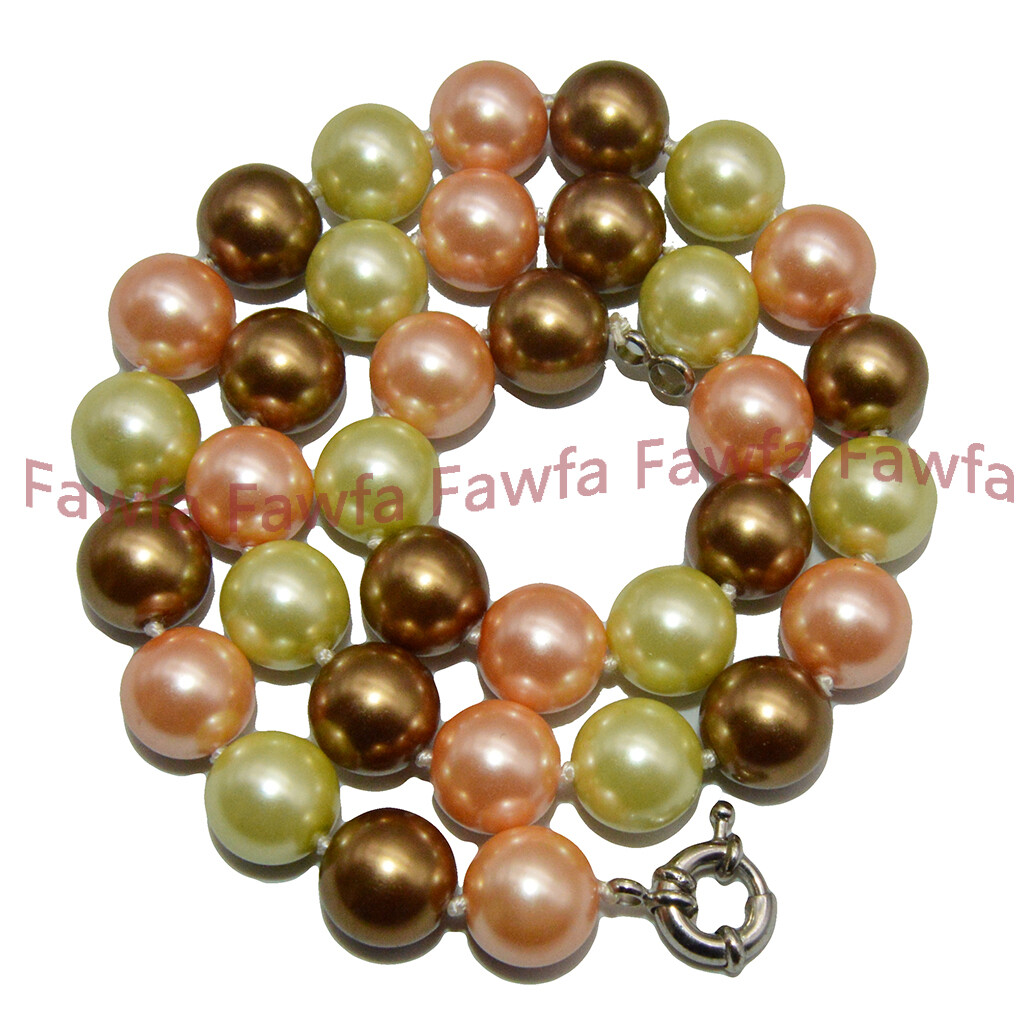 Collana Di Perle Multicolore Mare Del Sud AAA – Vera Conchiglia, Rotonde 12mm, Vintage, Regalo