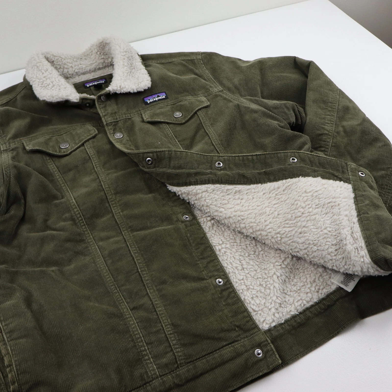 patagonia sherpa fleece pile lined corduroy trucker jacket