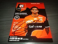 Dudu Cearense hand signed Stade Rennais FC Club autograph card